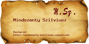 Mindszenty Szilviusz névjegykártya